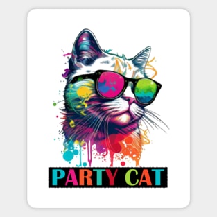 Party Cat Retro Magnet